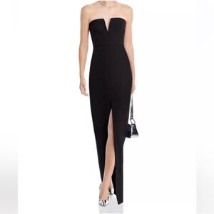 BCBGMAXAZRIA strapless crepe gown